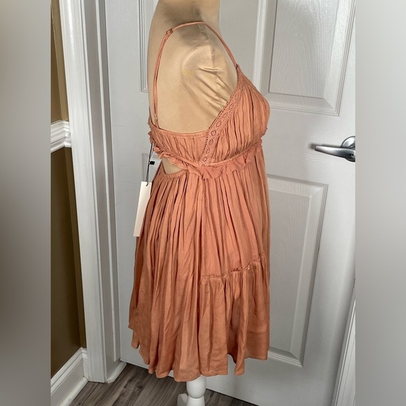 MUSTARD SEED ~ Boutique Cami Ruffle Mini Dress NWT Small‎ Rose Color - Picture 15 of 15